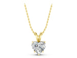 Yellow gold Heart-Shaped Diamond Solitaire Pendant with Four-Prong Setting_1