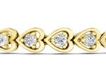 Yellow gold Heart-Shaped Diamond Tennis Bracelet with Channel Setting and Four-Prong Setting_1