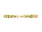 Yellow gold Heart-Shaped Diamond Tennis Bracelet with Channel Setting and Prong Set Stones