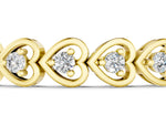 Yellow gold Heart-Shaped Diamond Tennis Bracelet with Channel Setting and Prong Set Stones_1