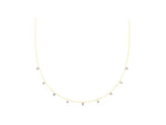 Yellow gold Heart and Round Diamond Station Necklace_1