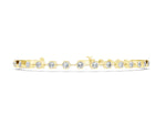 Yellow gold Hexagon Bezel Round Diamond Tennis Bracelet