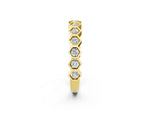 Yellow gold Hexagon Pave Diamond Eternity Band with Bezel Setting_2