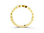 Yellow gold Hexagon Pave Diamond Eternity Band with Bezel Setting_3