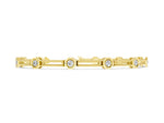 Yellow gold Hexagonal Diamond Tennis Bracelet with Bezel Setting and Rope Band