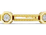 Yellow gold Hexagonal Diamond Tennis Bracelet with Bezel Setting and Rope Band_1