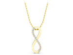 Yellow gold Infinity Pendant with Round Brilliant Diamonds in Pavé Setting_1