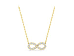 Yellow gold Infinity Pendant with Round Cut Diamonds in Pavé Setting_1