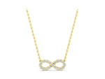Yellow gold Infinity Pendant with Round Diamond Pavé Setting_1