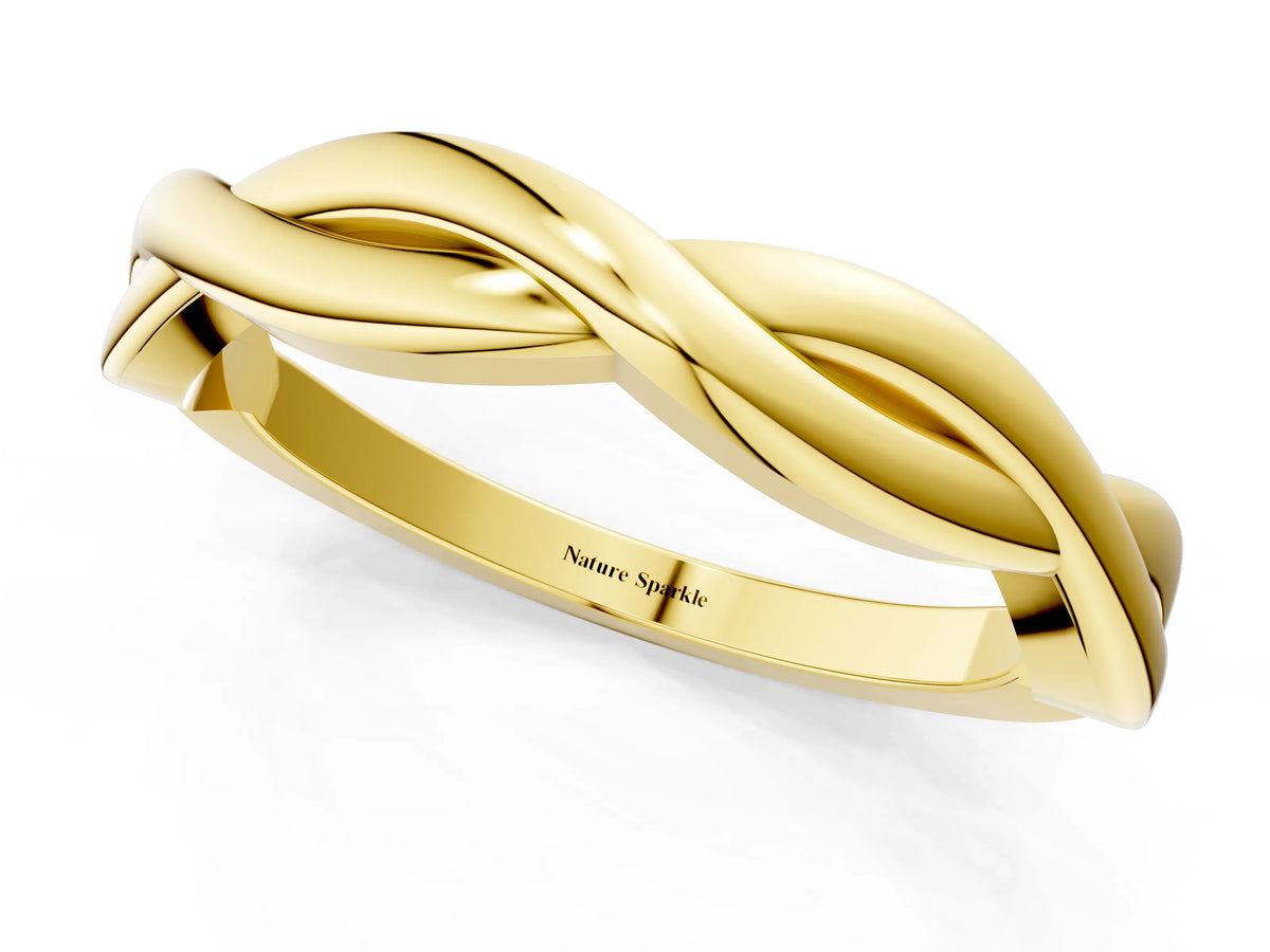 Yellow gold Infinity Twisted Plain Band_1