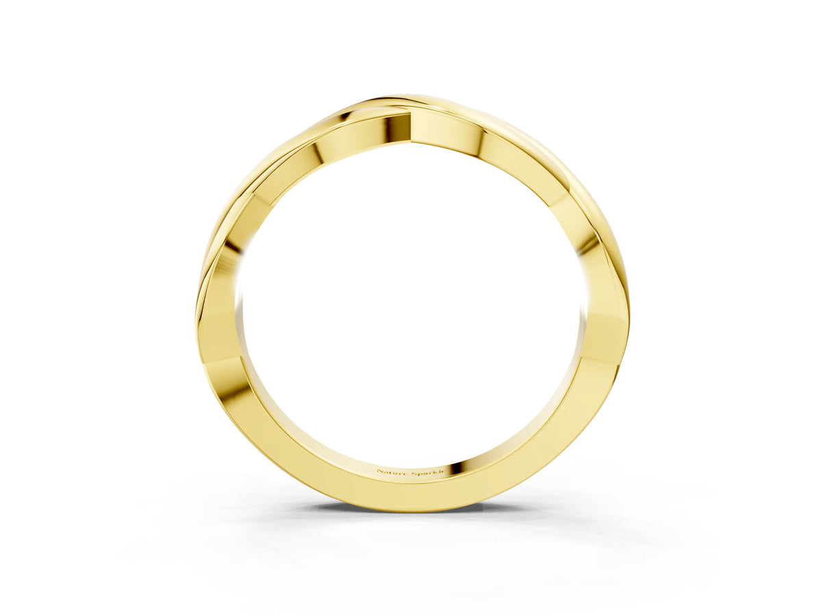 Yellow gold Infinity Twisted Plain Band_3