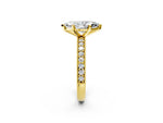 Yellow gold Marquise Cut Diamond Milgrain Pavé Engagement Ring with Four-Prong Setting_2