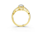 Yellow gold Marquise Cut Diamond Solitaire Ring with Four-Prong Setting and Twisted Pavé Band_3