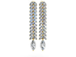 Yellow gold Marquise Diamond Double Row Dangle Earrings