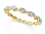 Yellow gold Marquise Diamond Eternity Band with U-Prong Setting_1