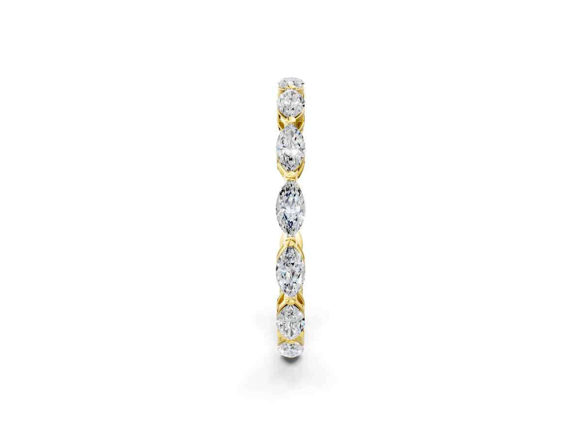 Yellow gold Marquise Diamond Eternity Band with U-Prong Setting_2