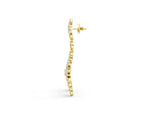 Yellow gold Marquise Diamond Floral Dangle Earrings_1
