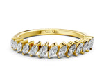 Yellow gold Marquise Diamond Half-Eternity Band with Shared Prong Setting