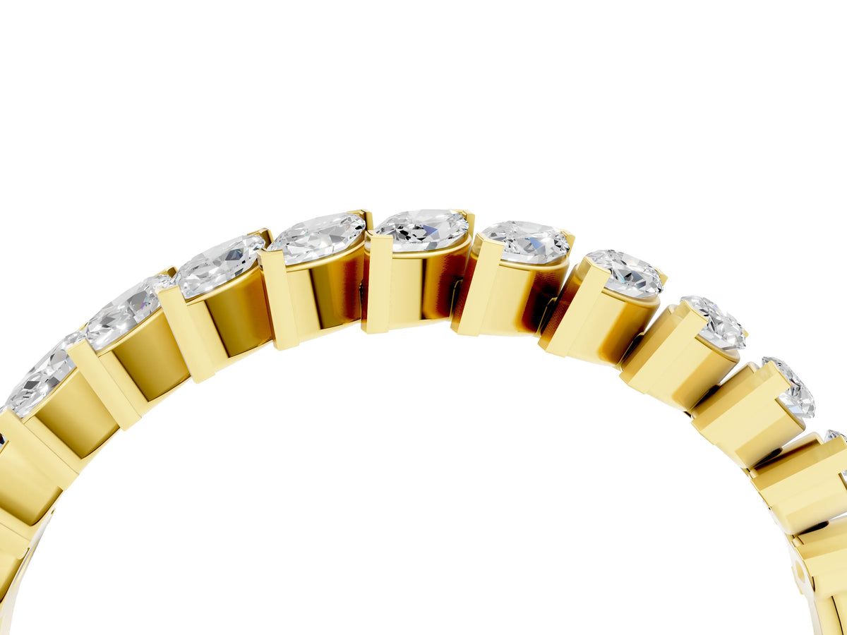 Yellow gold Marquise Diamond Half-Eternity Band with Shared Prong Setting_4