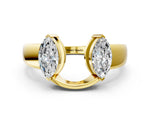 Yellow gold Marquise Diamond Open Band Ring with Tension Setting