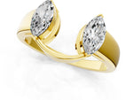 Yellow gold Marquise Diamond Open Band Ring with Tension Setting_1