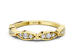 Yellow gold Marquise Diamond Pavé Eternity Band with Bezel Setting