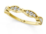 Yellow gold Marquise Diamond Pavé Eternity Band with Bezel Setting_1
