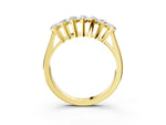 Yellow gold Marquise Diamond Prong Set White Gold Curved Band_3