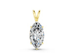 Yellow gold Marquise Diamond Solitaire Pendant with Prong Setting