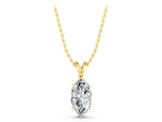 Yellow gold Marquise Diamond Solitaire Pendant with Prong Setting_1
