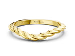 Yellow gold Marquise Diamond Twist Eternity Band with Bezel Setting