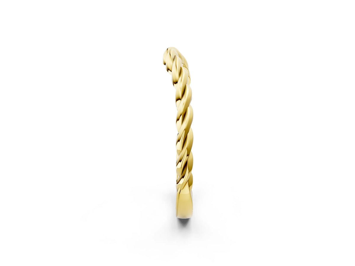 Yellow gold Marquise Diamond Twist Eternity Band with Bezel Setting_2