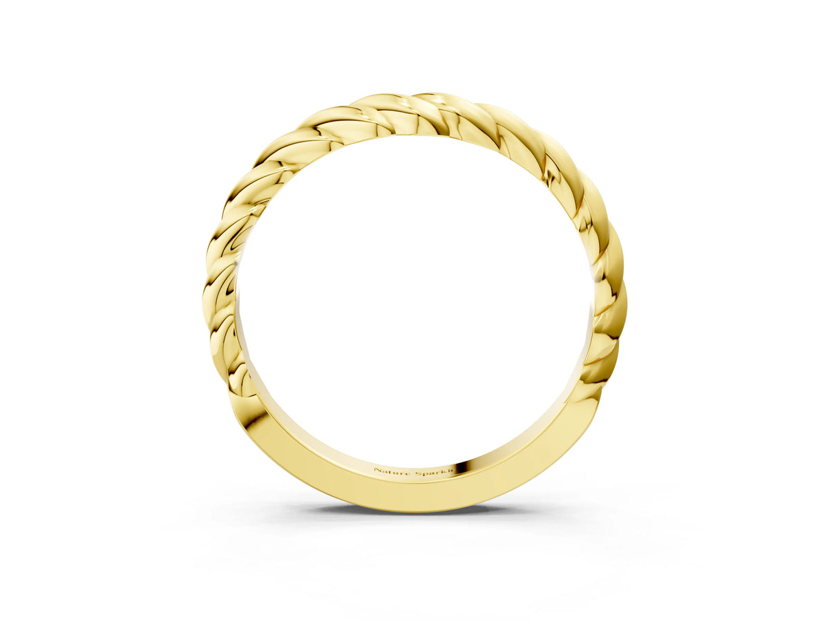 Yellow gold Marquise Diamond Twist Eternity Band with Bezel Setting_3