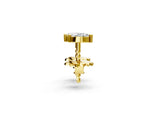 Yellow gold Marquise Diamond Two Stone Stud Earrings_2