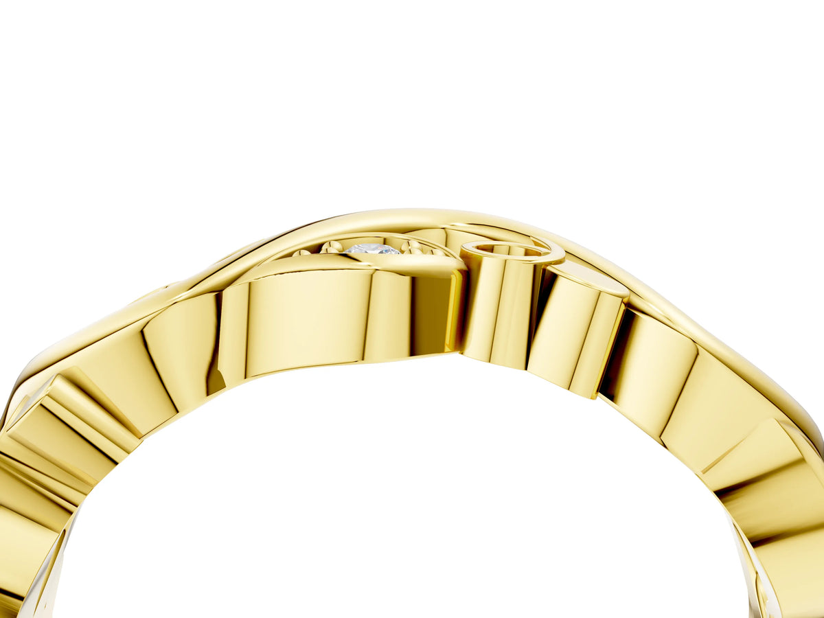 Yellow gold Marquise Diamond Vine Eternity Band with Bezel Setting_4
