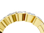 Yellow gold Marquise Diamond Wave Band with Channel Setting_4