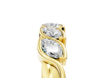 Yellow gold Marquise Diamond Wave Band with Channel Setting_5