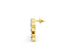 Yellow gold Marquise, Pear and Round Diamond Graduated Cluster Stud Earrings_1