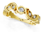 Yellow gold Marquise and Round Diamond Infinity Eternity Band with Bezel Setting_1