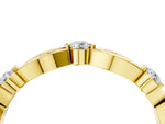 Yellow gold Marquise and Round Diamond Milgrain Band with Bezel Setting_4