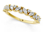 Yellow gold Marquise and Round Diamond Vine Eternity Band with Prong Setting_1