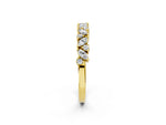 Yellow gold Marquise and Round Diamond Vine Eternity Band with Prong Setting_2