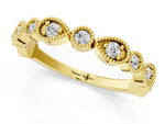Yellow gold Milgrain Bezel Set Pear and Round Diamond Eternity Band_1