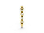 Yellow gold Milgrain Bezel Set Pear and Round Diamond Eternity Band_2