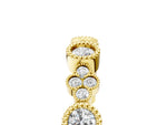 Yellow gold Milgrain Bezel Set Round Diamond Cluster Eternity Band_5