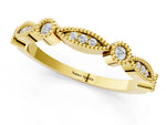 Yellow gold Milgrain Bezel and Marquise Diamond Band_1