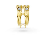 Yellow gold Milgrain Cushion and Marquise Diamond Hoop Earrings