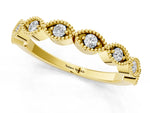 Yellow gold Milgrain Marquise Diamond Half Eternity Band with Bezel Setting_1