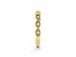 Yellow gold Milgrain Marquise Diamond Half Eternity Band with Bezel Setting_2