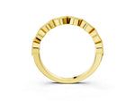 Yellow gold Milgrain Marquise Diamond Half Eternity Band with Bezel Setting_3